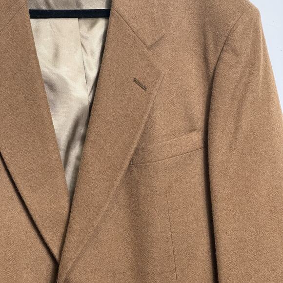 VTG 70s Hunt Valley Camel Hair Sport Coat 46R 2 Button Luxury Blazer USA *READ - Picture 6 of 13